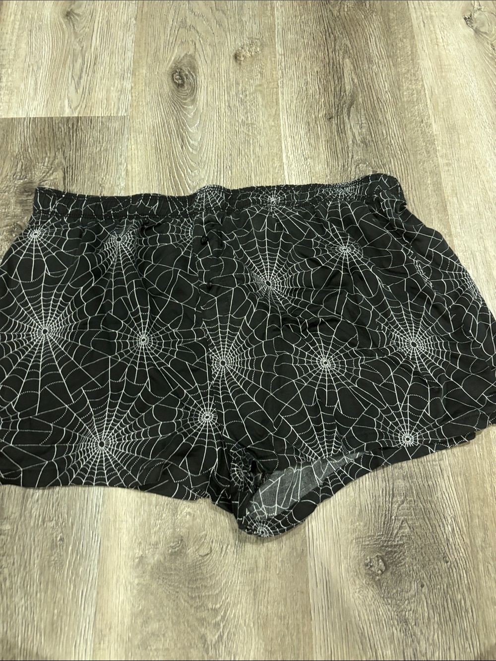 PINK Victoria's Secret Black and White Spiderweb Lounge Shorts
